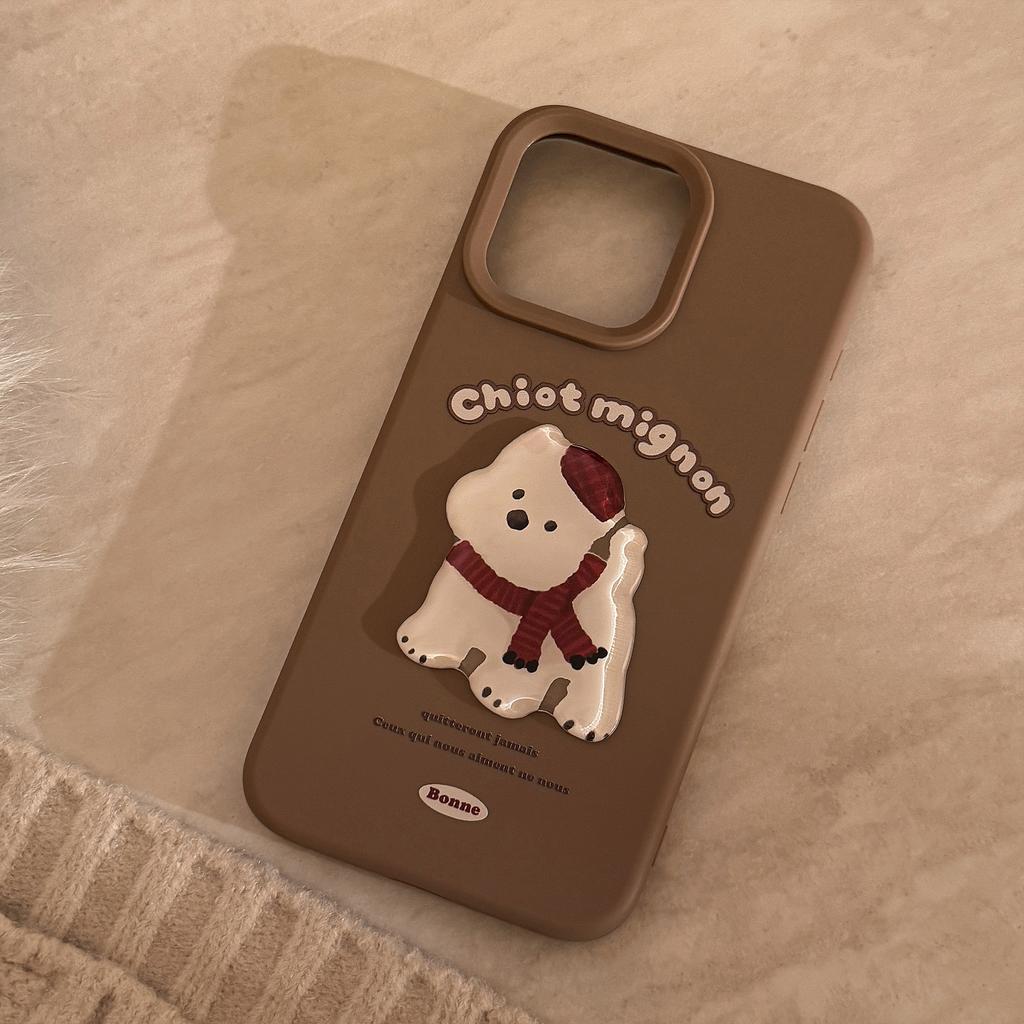 Autumn and Winter Couple Cartoon Animal iPhone 16 Phone Case Suitable for iPhone 17, 13, 15 Pro Max Soft Case