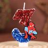 Number 1 Glitter Birthday Candle with Cartoon Character Design for Cake Decoration Children Baking Party Supplies