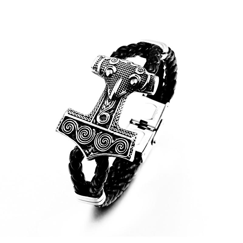 Nordic Stainless Steel Bracelet Popular Jewelry Design for Men Thor's Hammer Jewelry