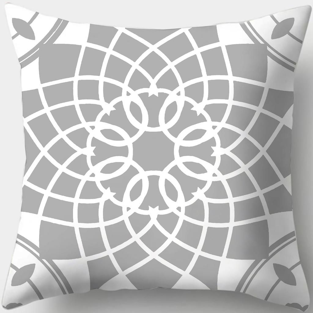 Home Decor Stylish Blue and White Patterned Pillow Covers Pattern Cushion Cover Suitable for Sofa Bedroom Car Pillow Cover
