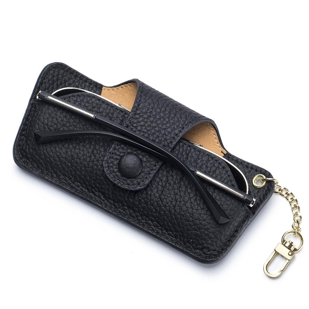 FEISEDY Eyeglass Portable Sunglasses Genuine Stylish Eyeglass Case for B1182 Case, Slim, Case, Cute, Leather, Women,
