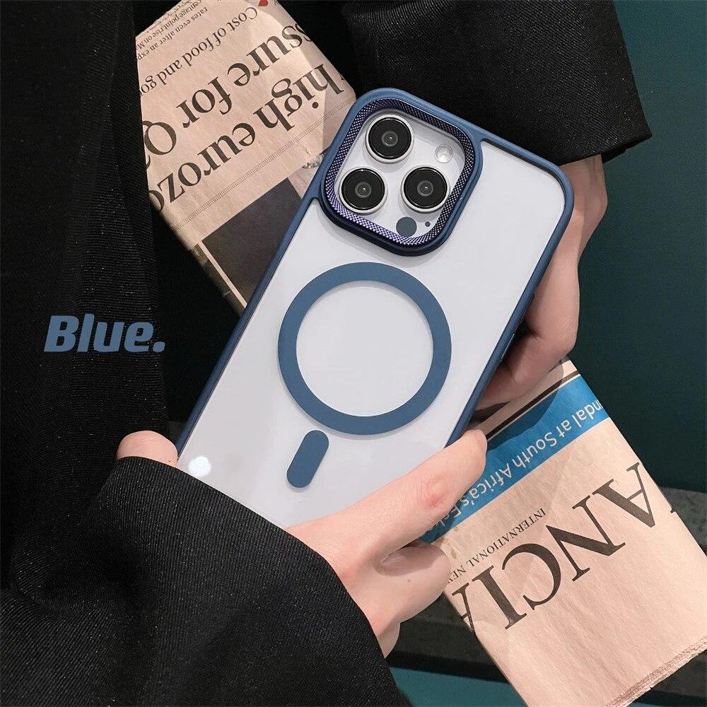 Clear Phone Case For iPhone 14 Pro Case iPhone 11 13 12 15 Pro Max Plus Shockproof Soft Bumper For Magsafe Wireless Charge Cover