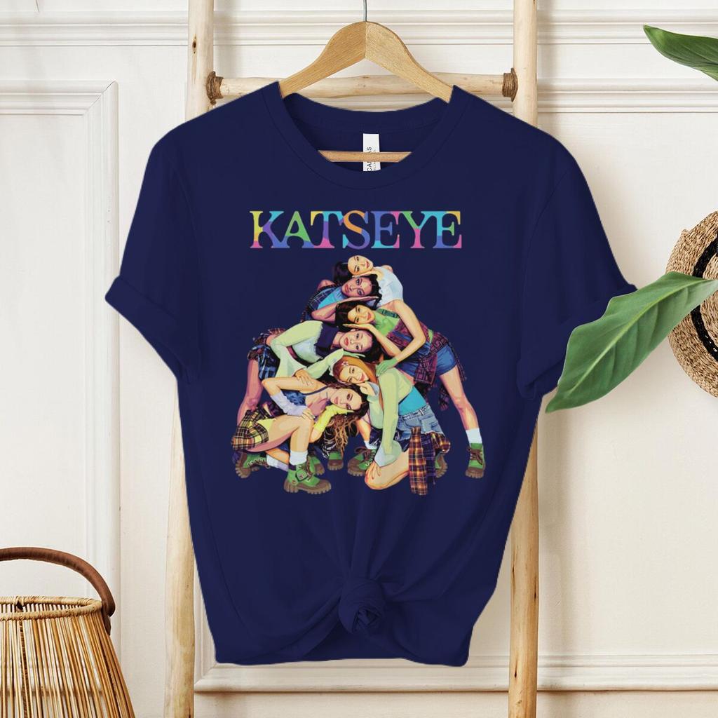 Unisexs Casual Katseye Girl Group Graphic Tshirts Unisex Summer Short Sleeve Vintage Hip Hop Singer Tees Gifts For Fan