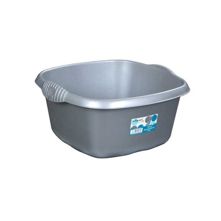 Casa Square Washing Up Bowl Silver 32cm