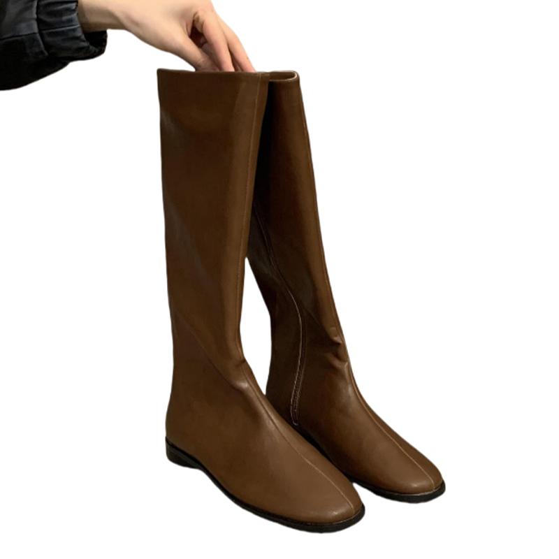 Fashion Flats Women High Boots Fashion Knee High Shoes Designer New Dress Woman's Botas 2025 Autumn Goth Chelsea Boots Mujer Zapatos