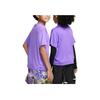 Nike Loose Fit Round Neck Short Sleeve T-Shirt With Letter Print Kids Tops Grape-Purple FB1301-542