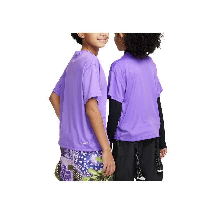 Nike Loose Fit Round Neck Short Sleeve T-Shirt With Letter Print Kids Tops Grape-Purple FB1301-542