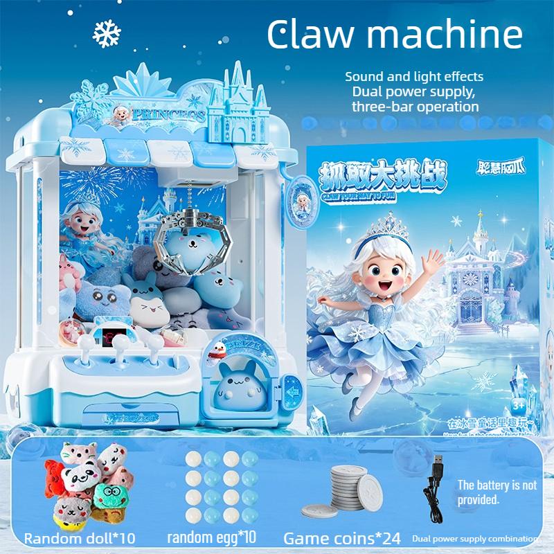 Macchina per Bambole Automatica Fai-da-te Non Tossica Gioco a Gettoni per Bambini Macchine a Gru con Pinza Mini Giocattoli da Afferrare Bambola Musicale per Regali di Natale