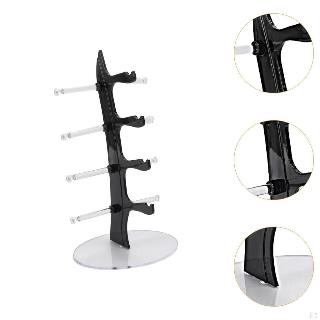 Eyeglass Holder, Display Stand, Stable Base, Lightweight, for 4 Pairs of Glasses,