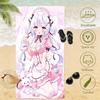 1Pc Cute Pink Anime Maid Girl Printed Beach Towel Quick Dry Sand Free Soft Microfiber Bath Towel For Kawaii Girls Swimming Pool