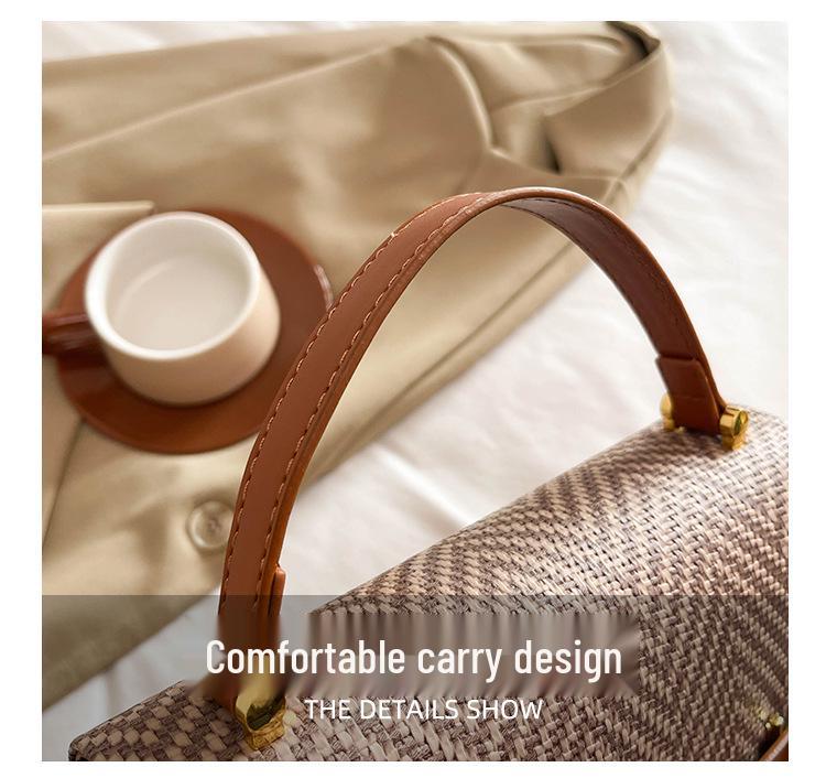 Retro Color Block Women's Shoulder & Crossbody Bag - Light Luxury Small Square Handbag