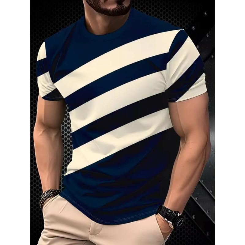 Summer Classic Men's T-shirt Outdoor Round Neck Short Sleeve