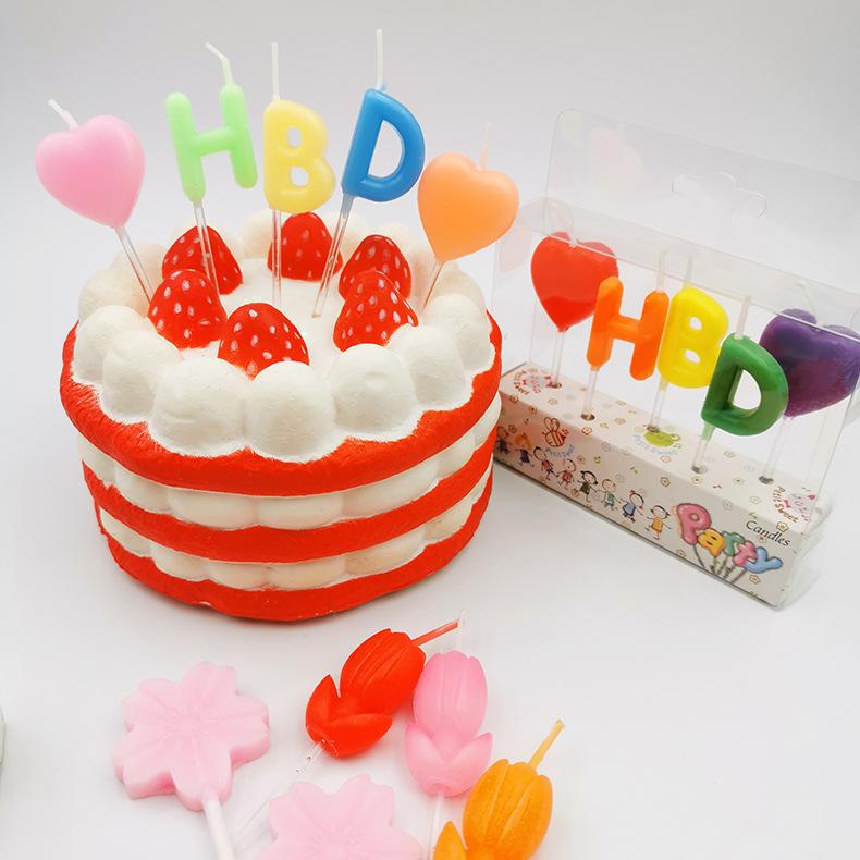 Love Birthday Candle Cake Decoration Macaron Color Birthday Letter Candle Creative Colorful Birthday Cake Candle