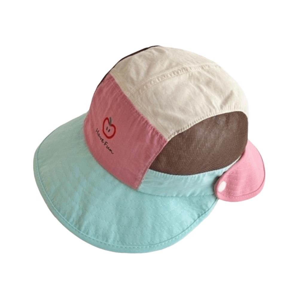 Macaron Color Quick-Dry Bucket Hat Breathable Detachable Cap Animal Cartoon Children Sun Hat Girls розовый