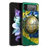Phone Case for Samsung Galaxy Z Flip 3 4 5 Folding Mobile Shell Hard PC Fundas Black Protect Cover Soccer Ball Football Field