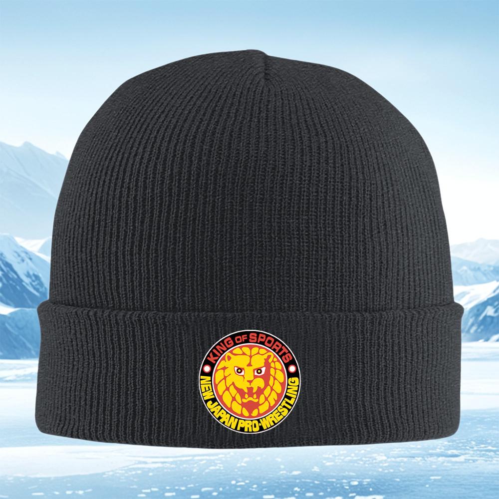 Lion head Japan wrestling sports king logo Men Women Unisex Knitted Hat Beanie Pullover Cap Winter Thermal Warm Christmas Outdoo