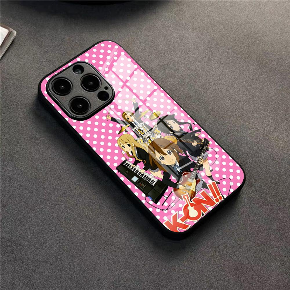 Cute Anime Girl K-ON Phone Case For 17 Pro Max IPhone 16 Pro 14 12 11 13 Mini X XR XS 15 Plus SE Glass Cover