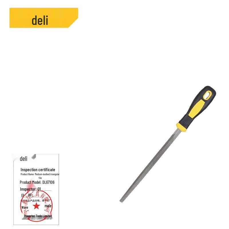Deli Medium-Tooth Triangular File 6 inch