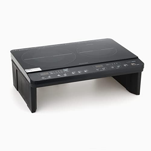 Iris Ohyama 2 Burner IH Cooking Heater IH Stove No Construction Required 1400W Induction Cooker 100V with Legs Black IHK-W13S-B