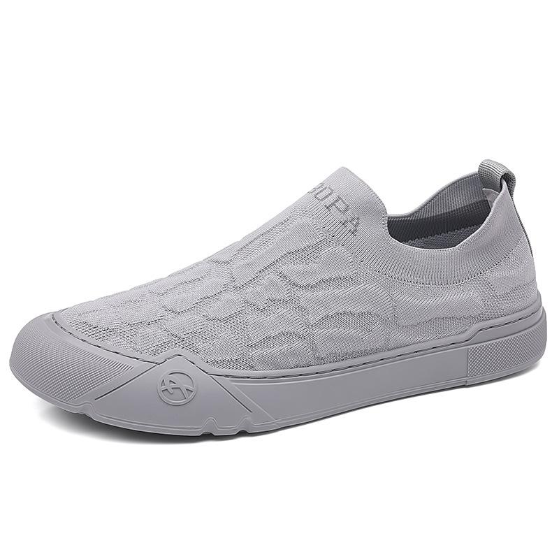 

9066 Men S Shoes Fly-Woven Shoes Socks Shoes Loafers Spring And Summer Low-Top Foot Cover Mesh Panel Shoes Sports Shoes Casual Shoes 38 серый