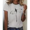Fashion Women Retro Creative Dragonfly Pattern Print T Shirt Funny Casual O-neck Short Sleeves T-shirt Summer Female Tee Shirt
