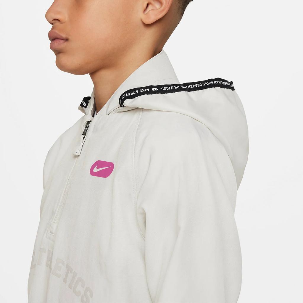 Nike Athletics Repel Graphic Half-Zip Stand Collar Pullover Sweatshirt Kids Tops White DX5365-072