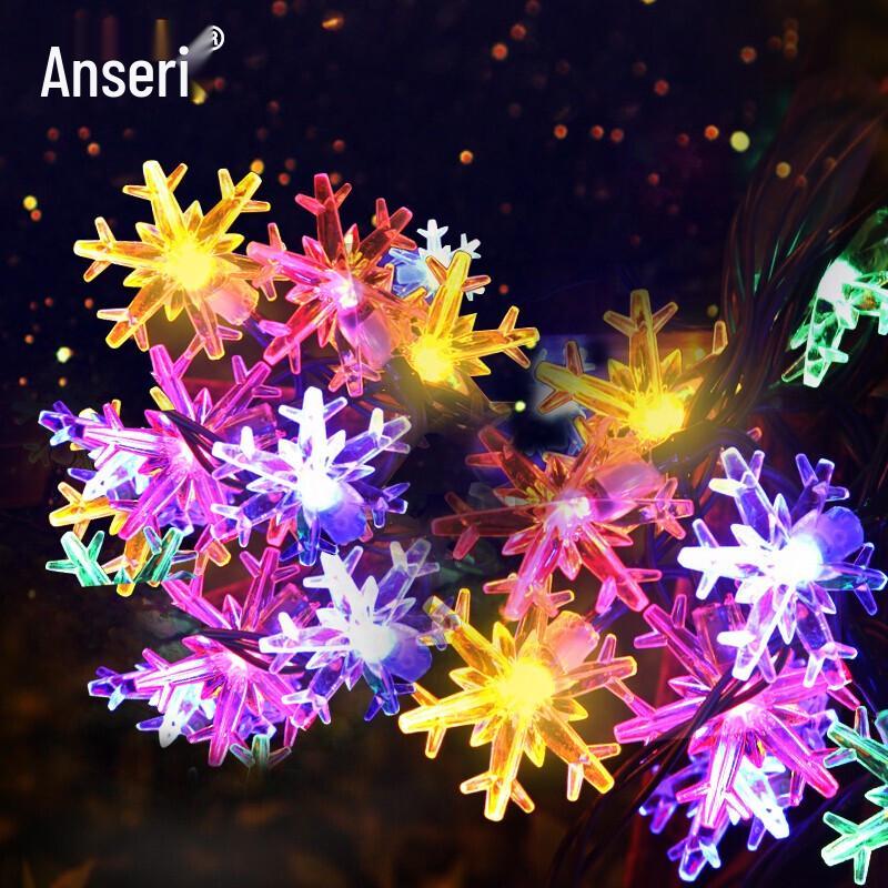 ASR Solar Snowflake LED String Lights