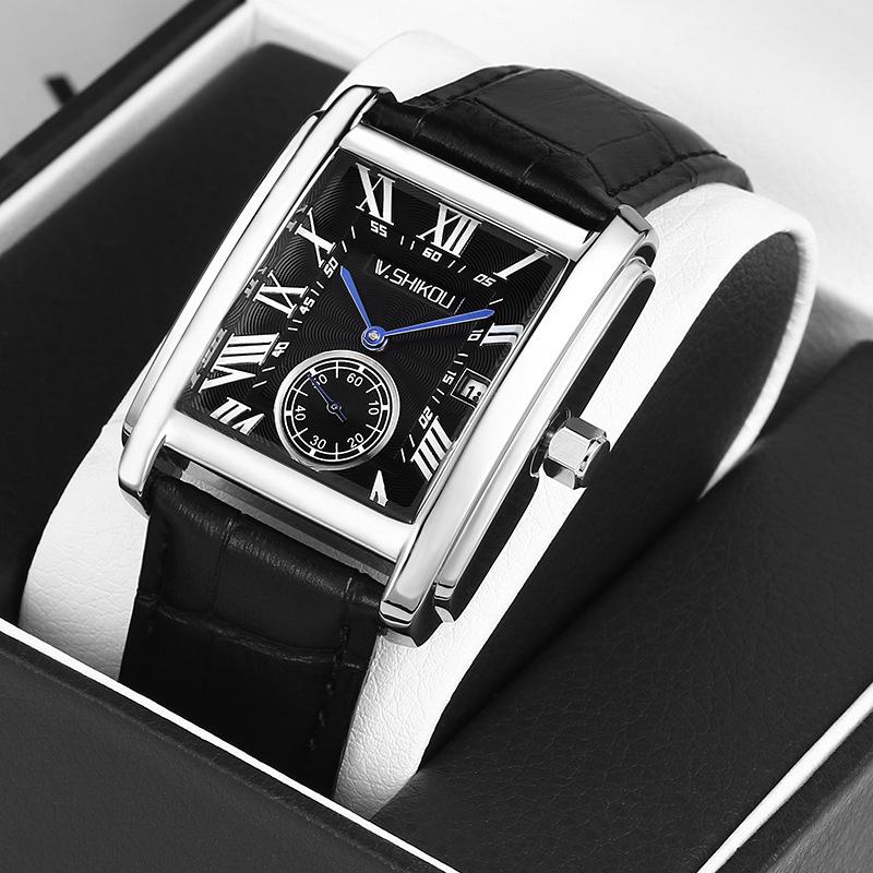 Waterproof Watch V. Siko Men's Business Classic Watch Pinduoduo Square Tank Watch