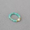 Summer Vintage Natural Stone Colorful Beaded Ring Personalized Simple Elastic Finger Ring Jewelry