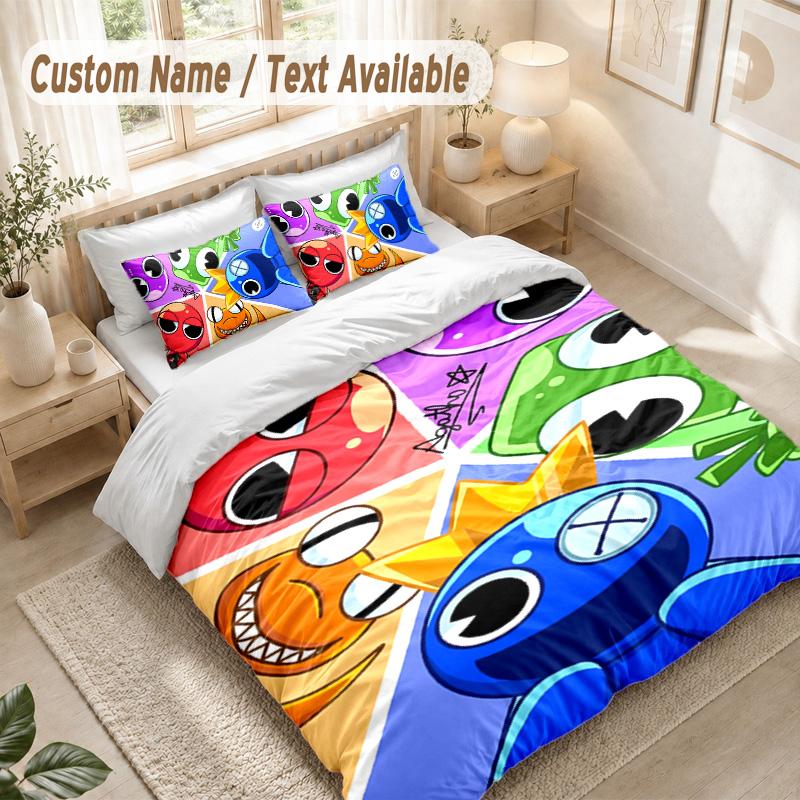 Regenbogenfreunde Bettwäsche-Set, 1 Bettbezug & 2 Kissenbezüge Weich Bequem Schlafzimmer Heimtextil Dekoration
