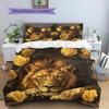 Lion and Rose Pattern Bedding Home Decoration Birthday Gift (1 * duvet cover + 2 * pillowcase, without core)
