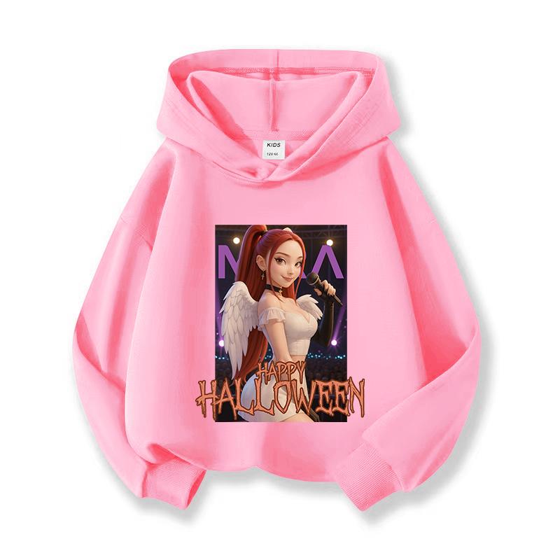 KPOP Children Hoodie Korean Style Halloween Gift Boys Girls Warm Outerwear Autumn Winter 2025 Y2K Fashion Trendy