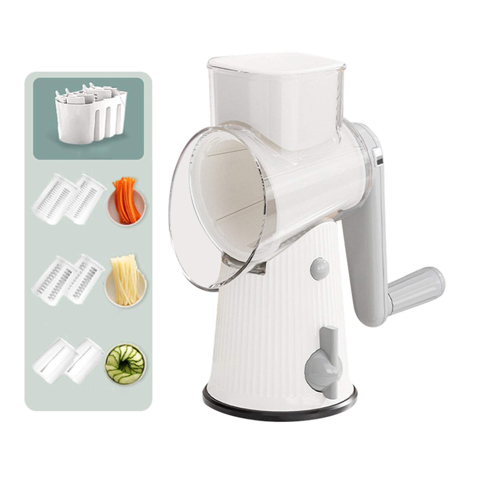 

5 In 1 Rotarys Cheese Shredder Vegetables Slicers Replaceable Food Shredder Non Slip Base Dicer designed for Making Hashbrown Culinary Tools