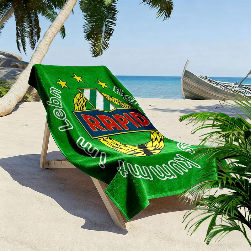 Toalla de Playa con Estampado del Logo del Rapid Viena, Toalla Grande Suave de Secado Rápido para Playa, Camping, Natación