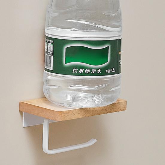 Tissue Rack Strong Bearing Capacity Punch Free Wooden Bathroom Toilet Wall Hanging