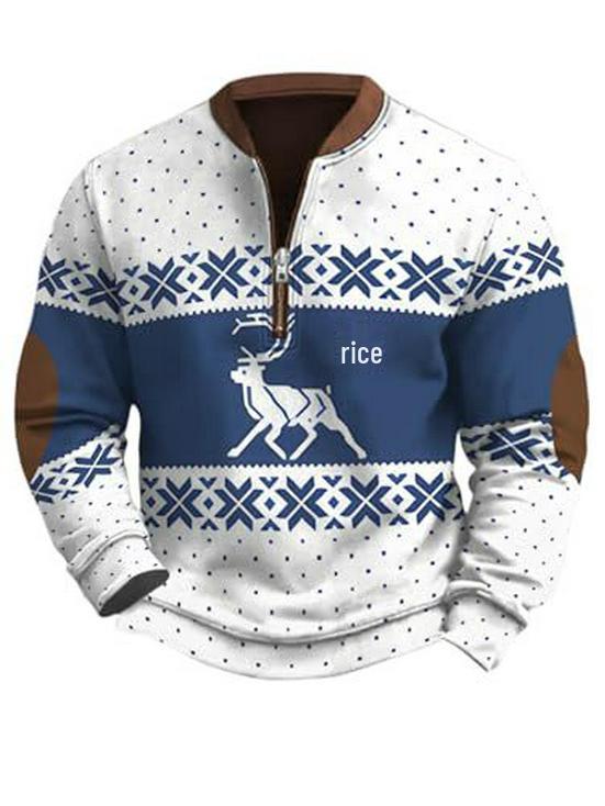 Men's Christmas Reindeer Elk Forest Print Hoodie - 2025 Autumn Collection