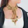 Bohemian Retro Long Necklace Key Fish Pendant Multi-layer Flower Tassel Woman