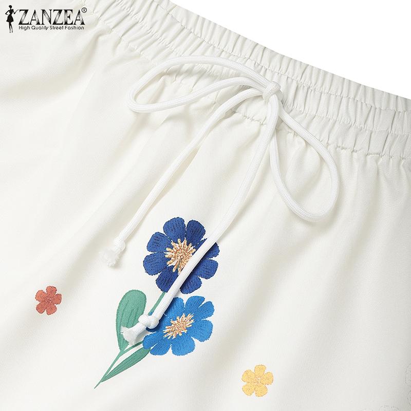 ZANZEA Women Casual Elastic Waist Loose Floral Long Skirts