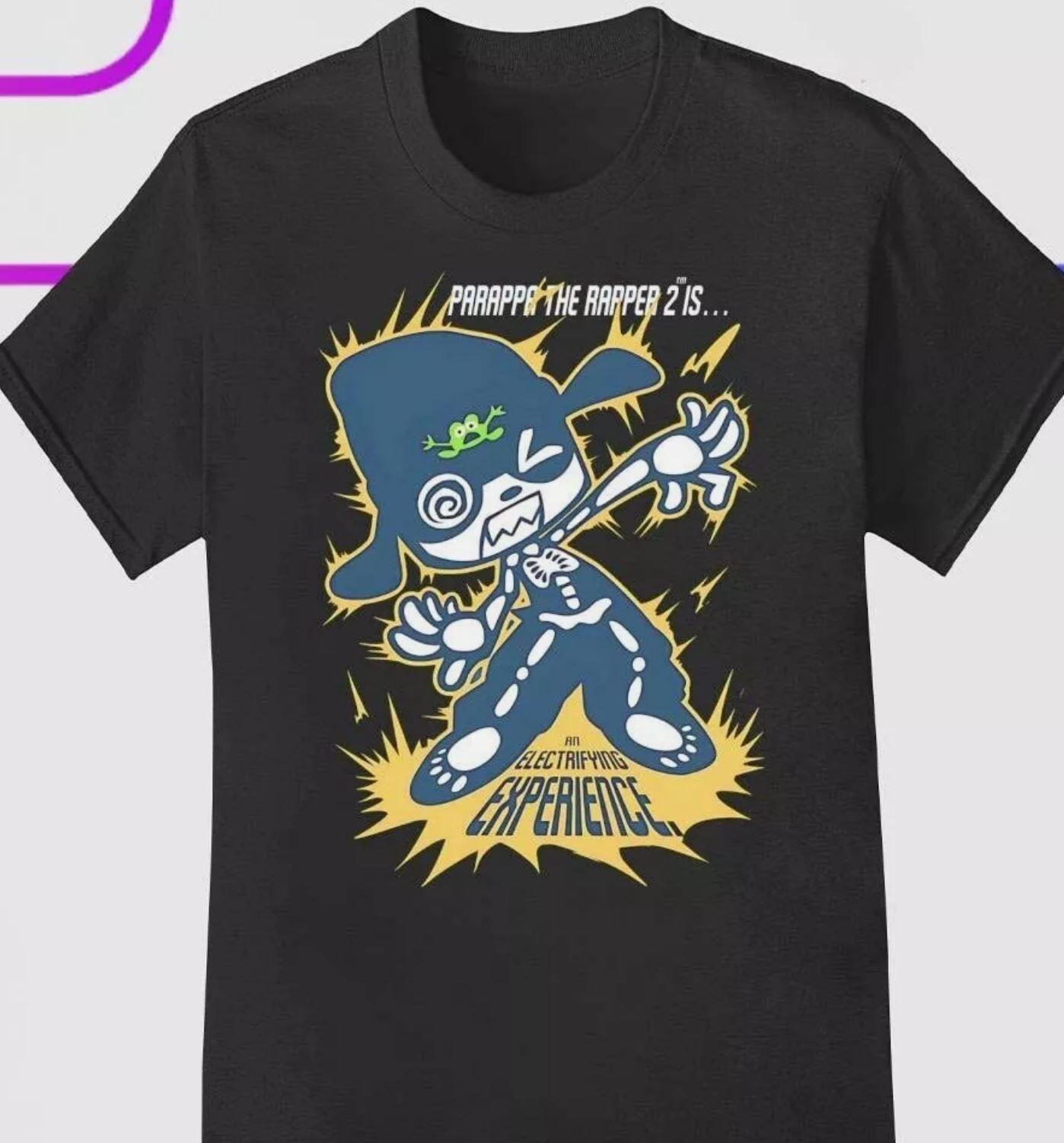 PaRappa the Rapper Black Color All Size Shirt Gift For Fan M