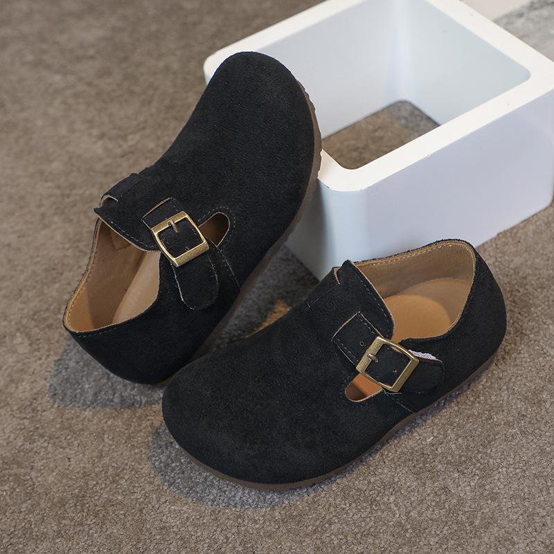 Children Flat Shoes Suede for Spring Kids Non-slip Soft Sole Brand New Boys Girls Leather Shoes Retro Trendy