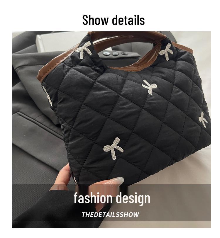 Koreaanse Ruit Herfst/Winter Handtas - High-End Geborduurde Kleine Tote