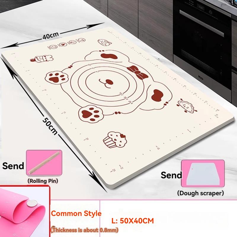 1PC Silicone Kneading Board Silicone Pastry Mat Non Stick Baking Mat Counter Mat Dough Rolling Mat Roll Up Kneading Pad