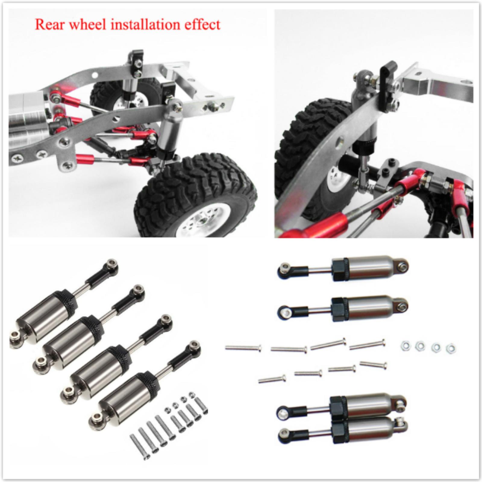 

4X Metal 2.4 inch Full Alloy Shock Absorber With Screw Set For WPL C14 C-14 C14K C-24 C24K 1/16 RC Car Half Truck Accessories United States