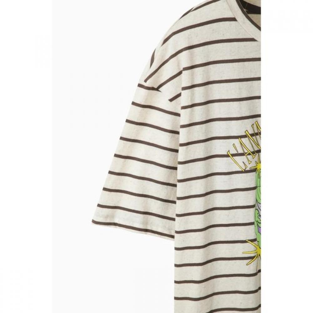 Benetton ShorT Sleeve T shirT prinTing sTripe baTs99631