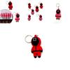 Stylish Squid Game Keychain Red Guard Staff Worker Figure Pendant For Fans