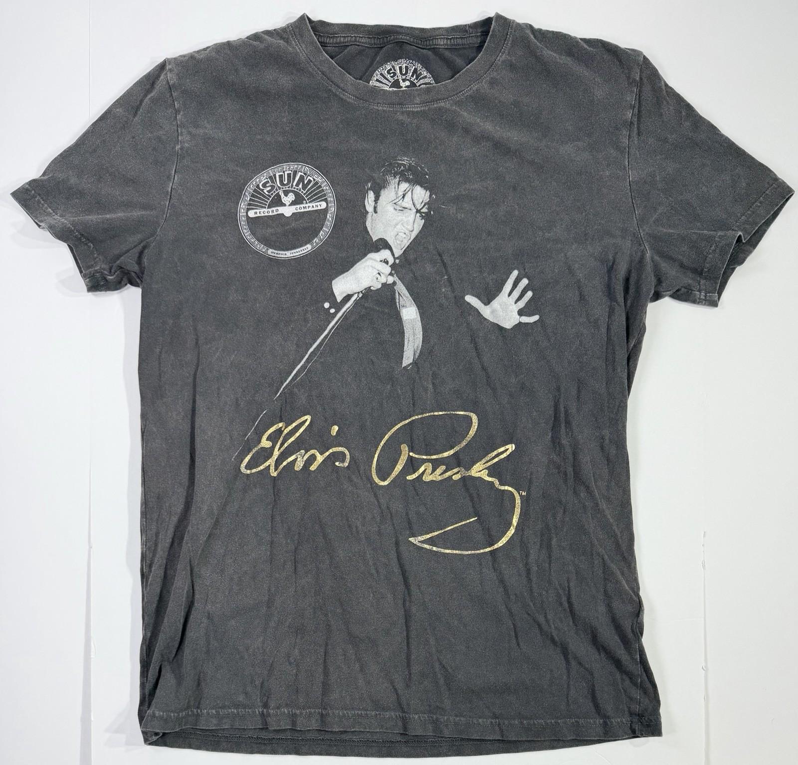 Lucky Brand Elvis Presley Sun Records T Shirt Mens L Washed Black Graphic Tee Unisex T-Shirt XXL