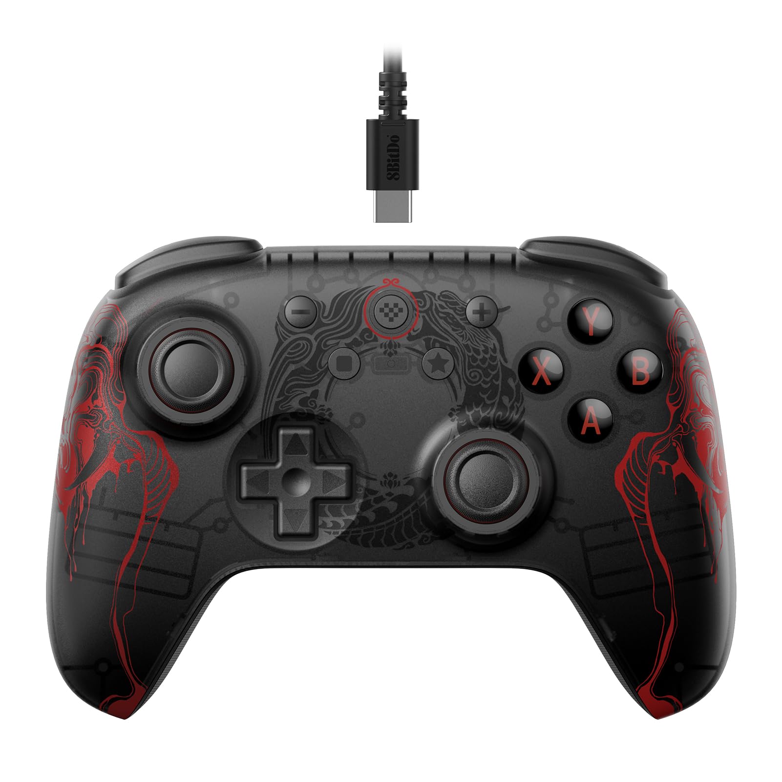

8BitDo Ultimate 2C Wired Controller for Windows PC and Android with Hall Effect Joystick and Hall 1000Hz Polling and Remappable Bumper Black Wukong