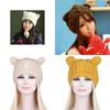 Adorable Cat Ear Knit Beret Cozy Warm Icelandic Wool Winter Hat For Women