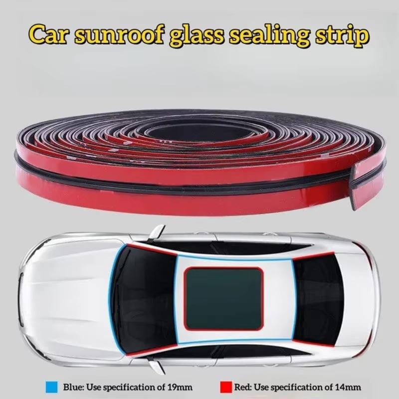 EPDM Rubber Sunroof Cover Seal Trim Adhesive Rubber Trim Flexible Strips for Car Windshield & Tailgate Weather Stripping