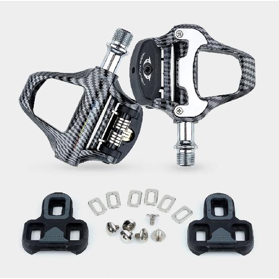 RACEWORK Road Bike Pedal Nylon+Carbon Fiber Self-locking Bicycle Locking Pedals Ultra Light 2Bearings+DU For SPD Keo RW 358 Pedals